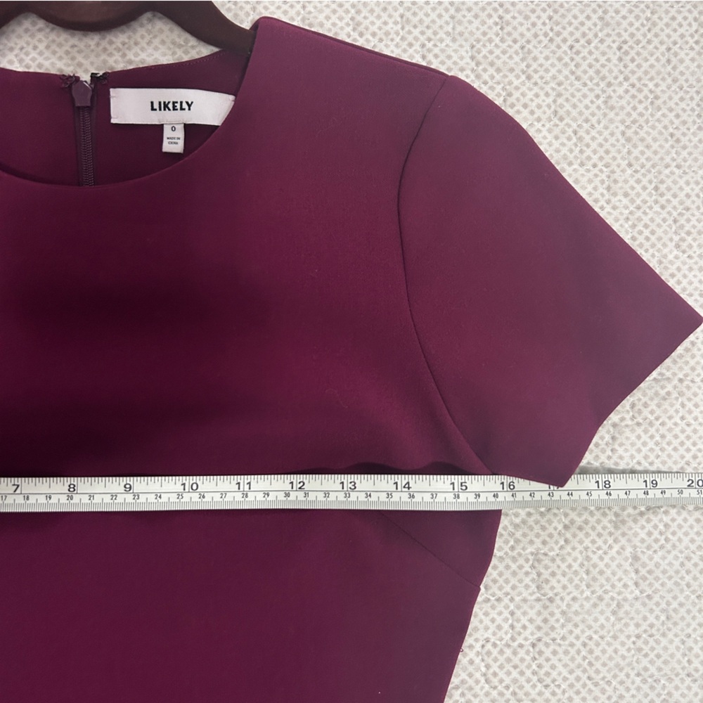 Revolve LIKELY Manhattan Women’s Short Sleeve Mini Dress Mulberry Purple Color - Picture 10 of 12